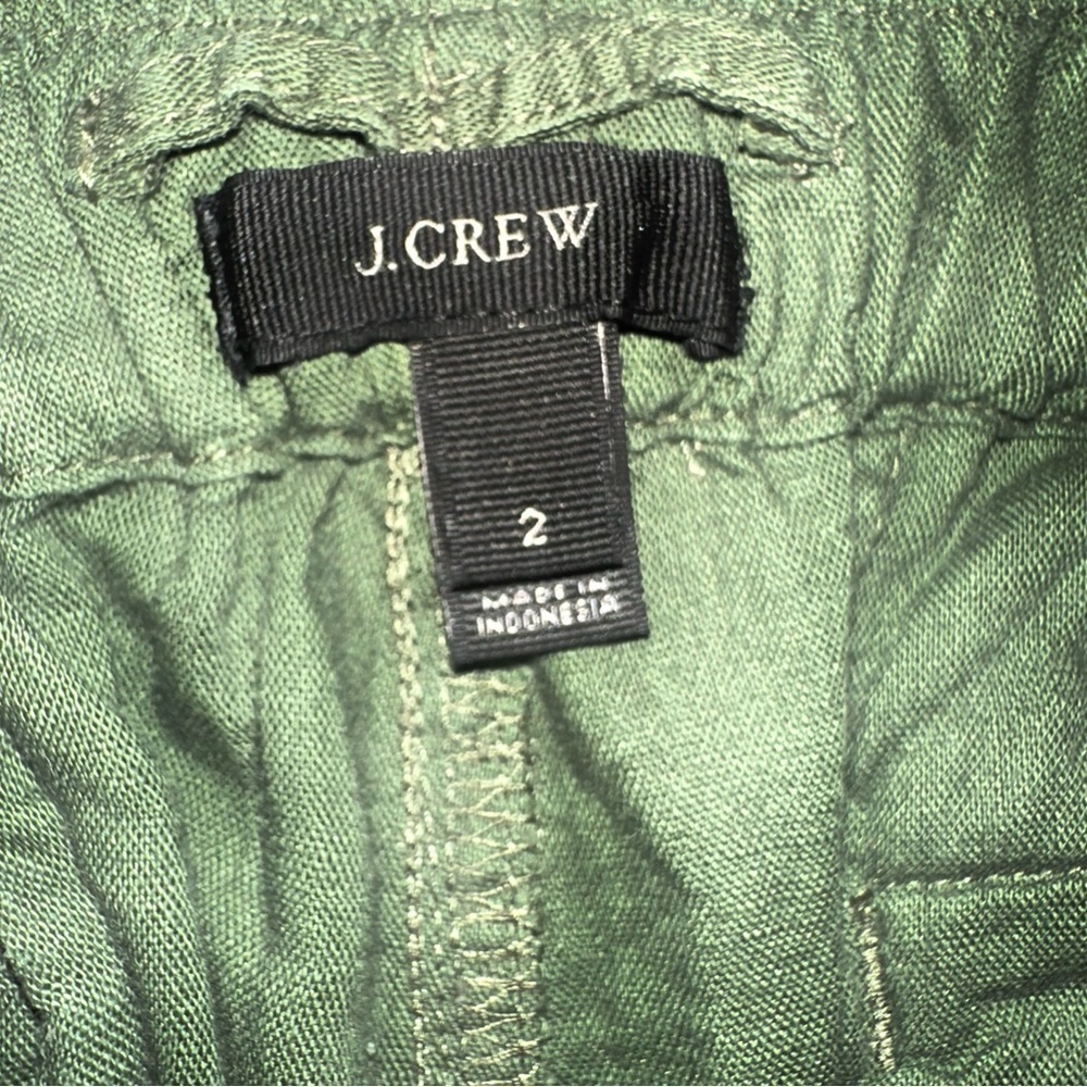 J. Crew Linen Blend Green Cargo Pants for Women Size 2 - Picture 9 of 9